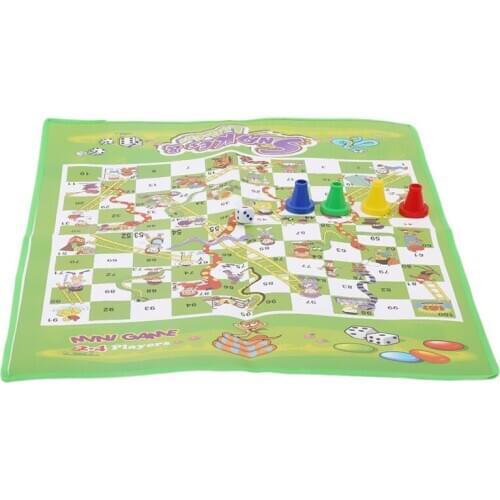 Portable Flying Chess Ludo Board Family Game Snake and Ladder Kids Children Developing Learning Ability