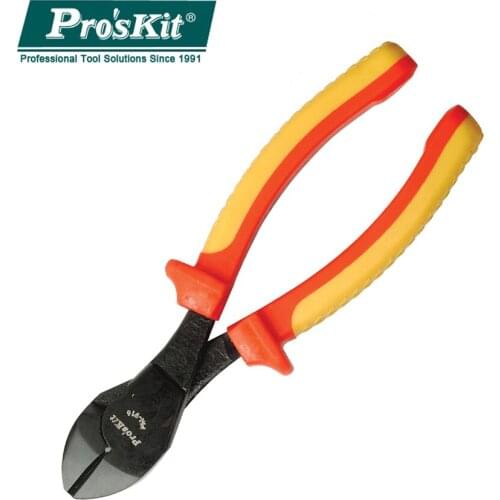 Proskit PM-916 High Voltage Cable Shear Clamp Insulated Cutting Stripper Cutting Oblique Mouth Pliers Multitool Hand Tools