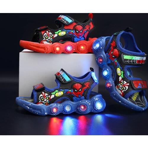 Fashion Superhero Spiderman Boys Sandals Summer Beach High Quality Kids Sneakers 5 Stars Excellent Disney Children Shoes