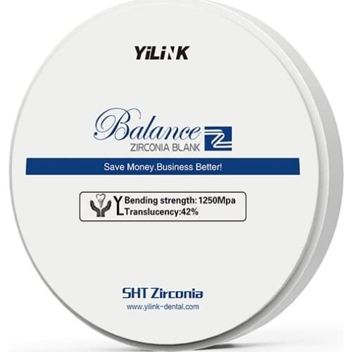 Dental zirconia blocks SHT PLUS white zirconia 98mm 2pieces—— dental zirconia blocks for wieland CAD CAM dental lab