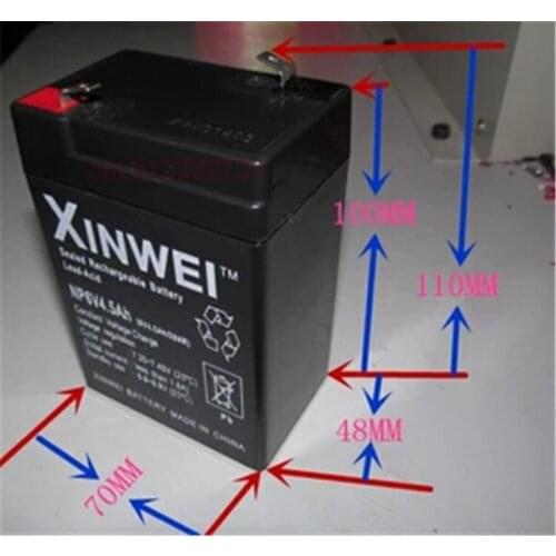 Free shipping 6V 4.5Ah lead acid battery rechargeable battery
