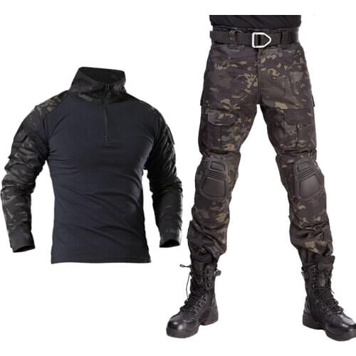 Tactical Combat Shirt Military Uniform Airsoft Us Army Clothing Tatico Tops Multicam Camouflage Hunting Fishing Pants Elbow/Knee