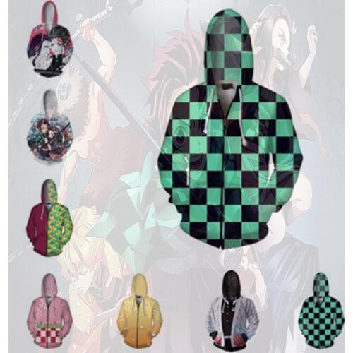 Anime Sweatshirt Hoodie Demon Slayer Kimetsu no Yaiba Cosplay Costume Unisex Jacket 3D Print