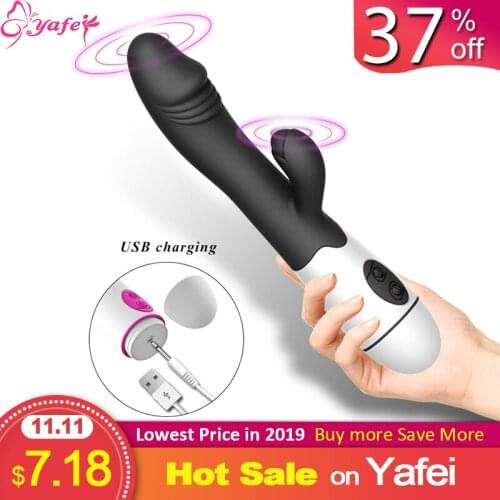 USB Rechargable 30 Speed Rabbit Vibrator for Women Vagina Clit stimulator AV stick G spot Vibrator Dildo Adult sex toy for Women