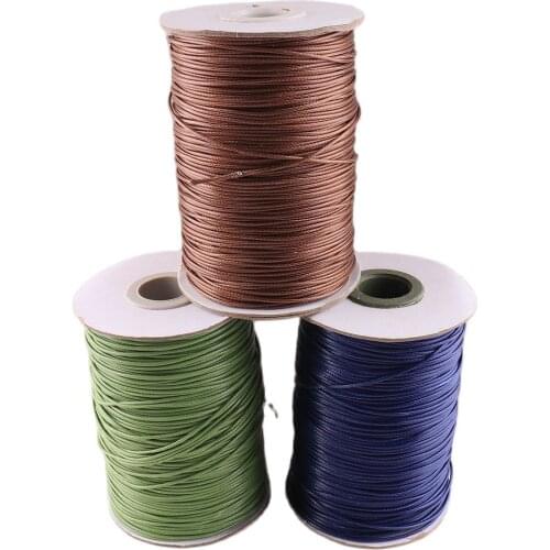 1mm Waxed rope Grass green/dark blue/brown beading cord necklace string For Fashion Jewelry bracelet Making Crafts Tools DIY