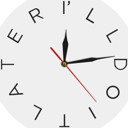 I LL DO IT LATER Wall Clock Office Motivational Moods Wall Clock Creative Letter Decorative Wall Clock Round Shape