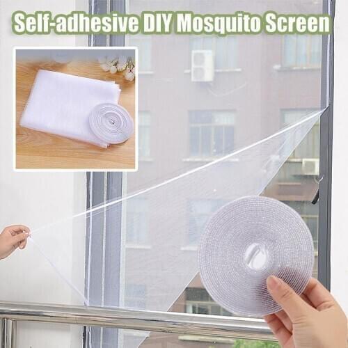 130x150cm White Flying Curtain Insect Netting Mesh Self-adhesive Mosquito Net Window Window Screen Anti-mosquito Door Fly Nets