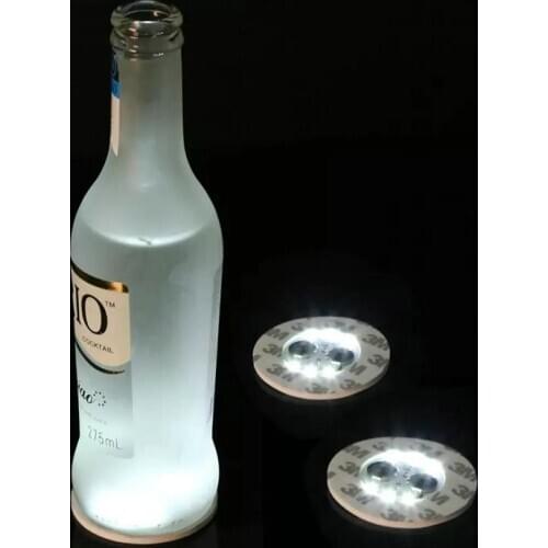 300pcs/lot Super bright 3mm 6LEDs Flash Light Bulb Bottle Cup Mat Coaster LED glorifier mini glow stick f/Club Bar Party-White