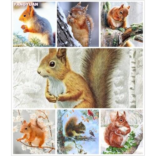 Full Square Round Drill 5D Diy Diamond Painting Squirrel Diamond Mosaic Animals Embroidery Cross Stitch Kits Home Decor Gift