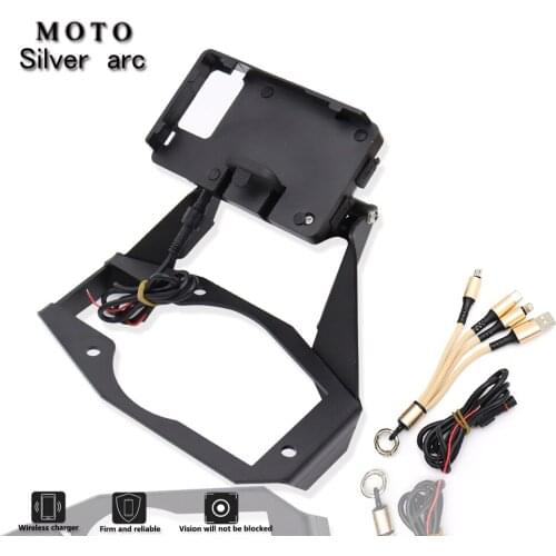 Phone Navigation Bracket12MM Wireless Charger Motorcycle Phone Holder For 1050 1090 1190 Adventure ADV BLACK Orange