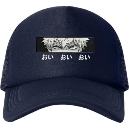 Japanese new Anime My Hero Academia Casual Plain Mesh Baseball Cap Adjustable Snapback Hats for Women Men Hip Hop Trucker Cap
