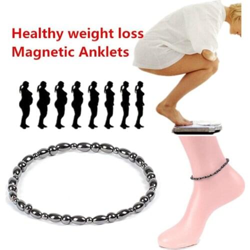 Weight Loss Anklet Black Stone Weight Loss Product Jewelry Magnetic Therapy Bracelet Anklet