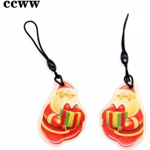 Christmas Day UID 13.56MHz S50 1K Changeable NFC Rewritable Waterproof Trinket Keyfobs Keychain Tag RFID IC Card Fast Shipping
