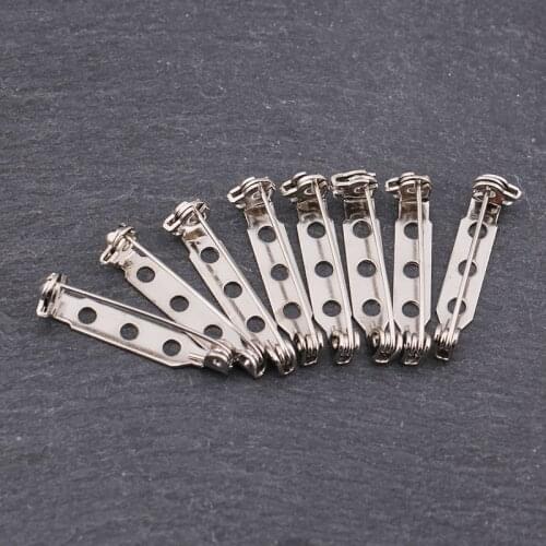 10pcs/lot Silver 15/20/25/30/35/40mm Safety Pin Brooch DIY Sewing Craft Jewelry Accessories Making Blank Brooch Base Tools Parts