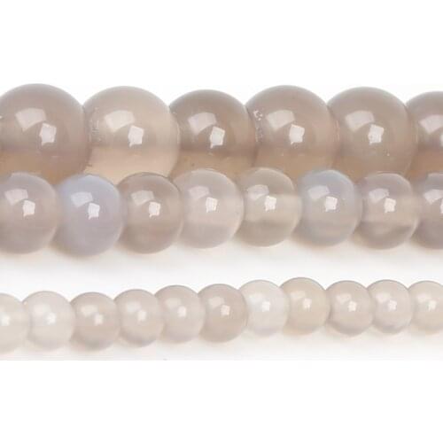NiceBeads Natural 4/6/8/10mm Grey Stone Beads For Jewelry Making DIY Necklace Bracelet 15