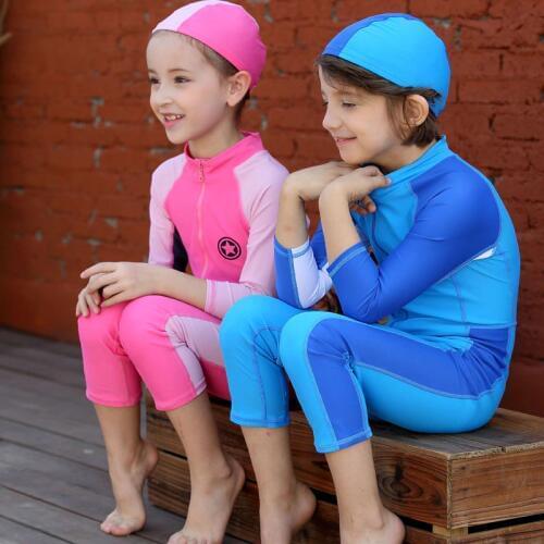Kids One-piece Dive Skin Lycra Rash Guard UV Sun Protection UPF50+ Boys Swimming Surfing Snorkeling Suit Girls Swimwear 3-10