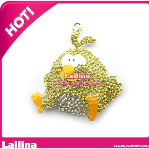 50pcs/lot Rhinestone rooster Chunky Pendant for Children