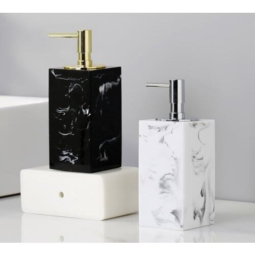Liquid Soap Dispenser Detergent Lotion Pump Bottle Bathroom Square Shampoo Foam Dispensers Resin New Arrivals White Black