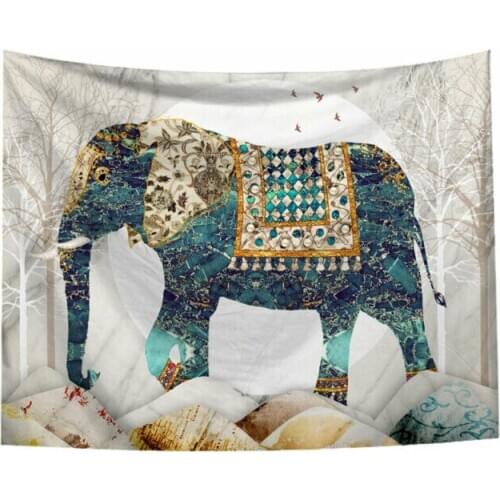 95cm * 73cm Wall Hanging Tapestries Indian Mandala Tapestry Vintage Elephant Tapestry Bohemian Wall Hanging Decorative Home