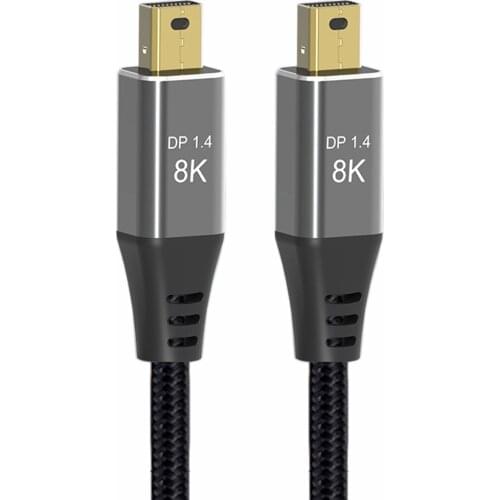 Jimier Mini DisplayPort 1.4 8K 60hz Cable Ultra-HD UHD 4K 144hz Mini DP to MiniDP Cable 7680*4320 for Video & PC & Laptop & TV