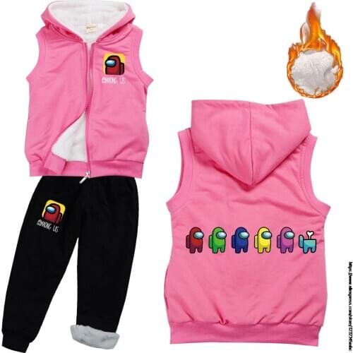 Game Among Us Winter Boy&Girl Clothing Set for Infant Kids Cotton Padded Clothes 2pcs Children Warm Outerwear Suits