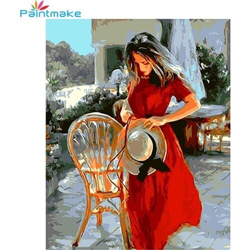 Paintmake Figure paint DIY Painting By Numbers no frame Drawing Kits women Oil Painting On Canvas For Home Room Decor Art Gifts