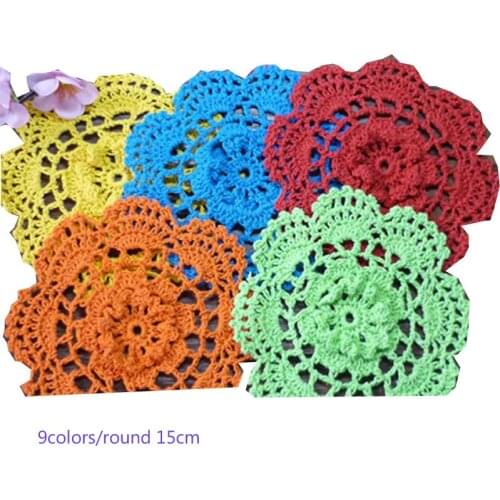 Lace Handmade Round Cotton Place table mat pad cloth crochet felt placemat kids doilies cup mug holder coaster kitchen accessory