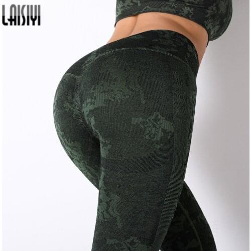 LAISIYI Fitness Leggings Seamless Sexy Bubble Butt Leggings Women Workout Pants Printed Gym Female Leggins Sports Pants NEW