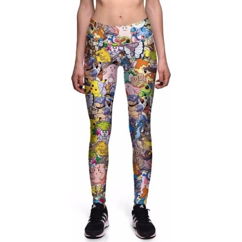 Leggings Fashion Women High Waist 3d Leggings Pokemon GO Digital Print Trousers Fitness Drop Shipping Jeggings