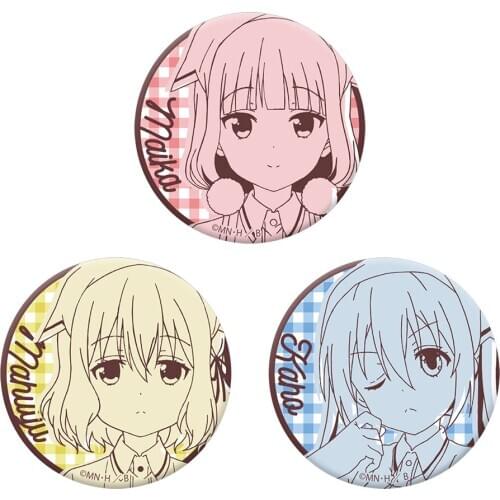 Blend S Anime Maika Mafuyu Kaho Hinata Metal Badge Brooch Pins