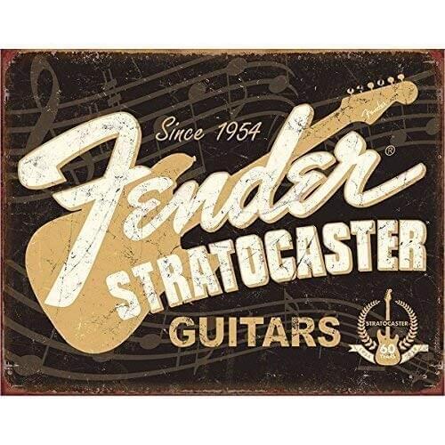 12" x 8"Incheses Metal Tin Signs Music Since 1954 Strato Caster Guitars Bar Iron Painting Retro Plaque Club Label Rock Logo Band