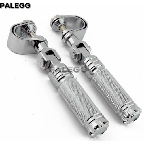 Motorcycle Highway Foot Pegs Footrest Mount Kit for Harley Dyna Softail Touring Bobber 1-1.25" Engine Guard Crash Bar Clamp