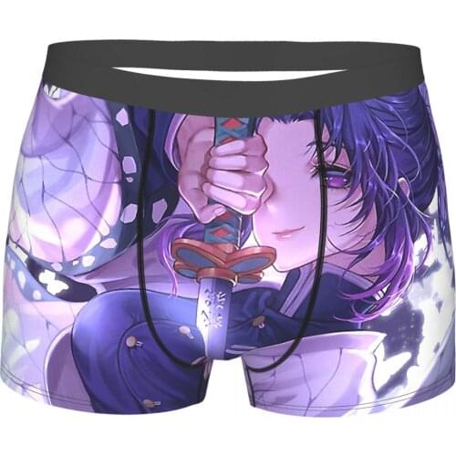 Shinobu Demon Slayer Kimetsu No Yaiba Kamado Anime Underpants Homme Panties Mens Underwear Print Shorts Boxer Briefs