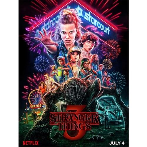 Stranger Things Printed 11CT Cross-Stitch Embroidery Kit DMC Threads Handiwork Sewing Hobby Knitting Needle Stamped