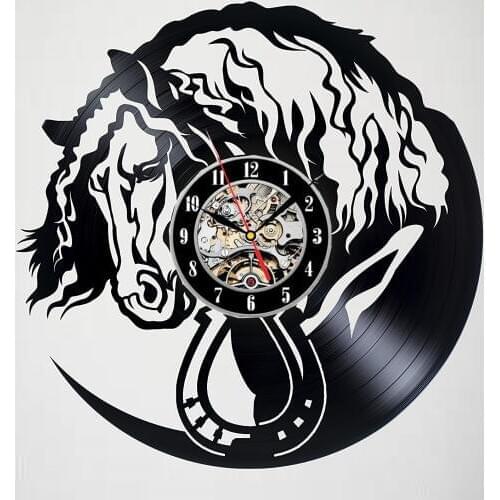 Horse Decor Vinyl Record Wall Clock - Exciting guest room decor - perfect gift idea for children, adults, men and women