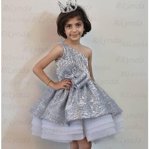 New Flower Girl Dresses Ball Gown Sequined Off the Shoulder First Pageant Communion Gowns Princess Dresses Custom