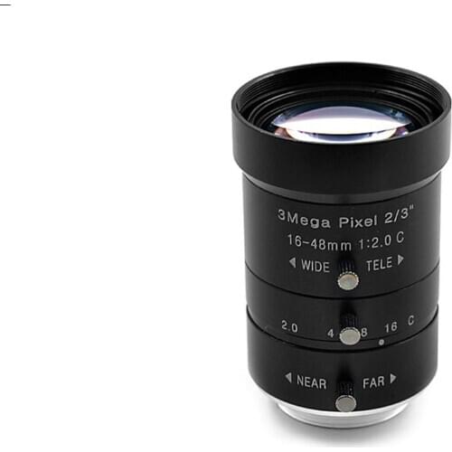 HD C-mount industrial camera lens zoom fixed focus optional 2/3 inch visual C-mount lens 16-48mm