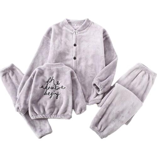 Family Matching Pajamas Outfits Girls Sleepwear Flannel Soft Children Bathrobe Clothing Family Look Pijama Baby Girl Clothes