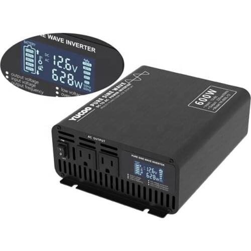 Portable intelligent car power inverter 600w dc 12v to 110v ac converter