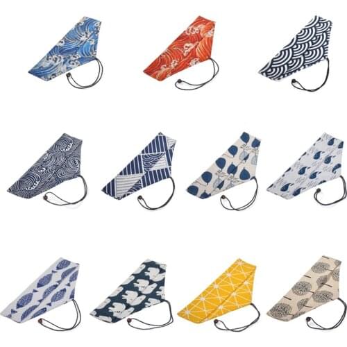 Portable Metal Straw Bag Japanese Style Linen Tableware Pouch Spoon Fork Storage Bag Chopstick Straw Clean Brush Pouch Organizer