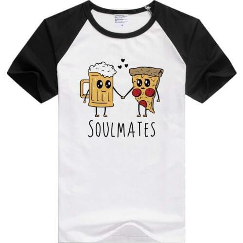 Beer and pizza short sleeve casual Men Women T-shirt Tshirt Cool Tops Fashion Tees Novelty tee GA838