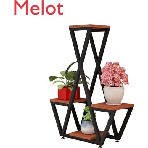 Simple Modern Multi-layer Wrought Iron Flower Stand Floor-standing Living Room European Creative Indoor Plant Racks