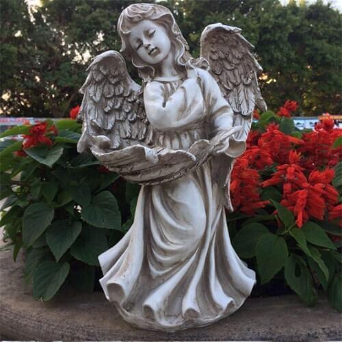 RETRO GODDESS ANGEL VASE STATUES FLESHY FLOWER POT GRASS WITH WINGS SCULPTURES DECORATION GARDEN VASE RESIN CRAFTS R1248 DESKTOP