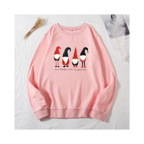 Christmas Womens Sweatshirts 2020 Long Sleeve Santa Claus Print Pullover Hoodies Oversized Streetwear Loose Tops Ladies Clothes