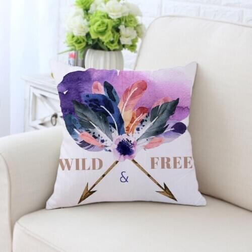 Bohemian Printed silk Pillowcases Square Zippered Home Decorative Pillow Cover Wedding Custom Gift For Two Sides