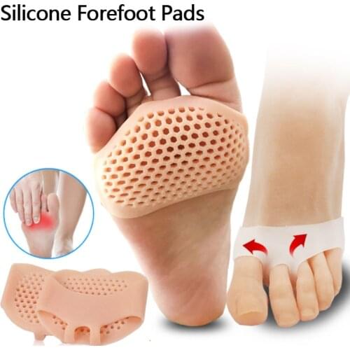 1Pair Silicone Soft Forefoot Pads Women High Heel Shoes Slip Resistant Protect Pain Relief Orthotics Breathable Foot Care Tool
