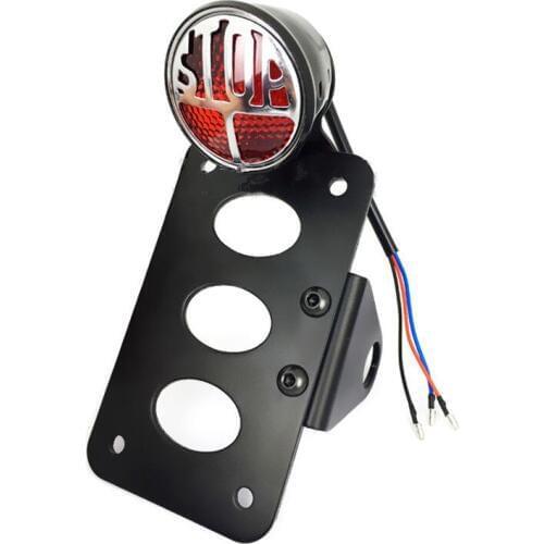 12V Motorcycle STOP Side Mount Rear Tail Light License Plate Bracket For Harley Dyna Honda Yamaha Ducati Aprilia Suzuki