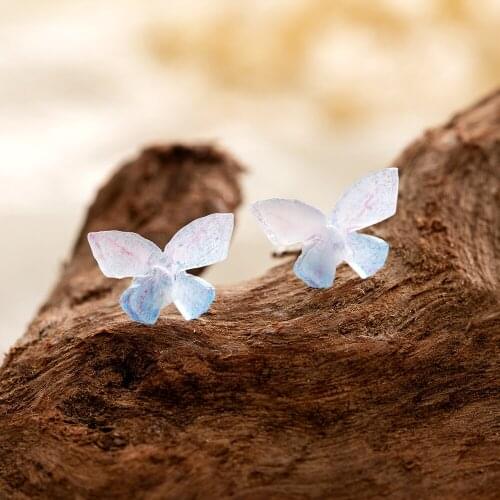 Super Fairy Three-dimensional Butterfly Stud Earrings Combination Small and Simple Niche Design Hypoallergenic Female Earrings