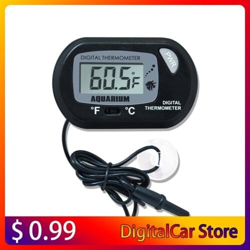 Aquarium Water Thermometer Plastic Digital LCD Screen Sensor Controller Wired Fish Tank Accessories 1 Piece