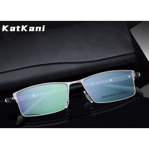 KatKani Ultralight Mens Titanium Alloy Half-frame Glasses Frame Comfortable Myopia/Hyperopia Prescription Eyeglasses Frame 9281